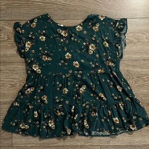 Floral Ruffle Peplum top